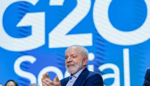 Presidente da República, Luiz Inácio Lula da Silva, durante a Sessão de encerramento do G20 Social.